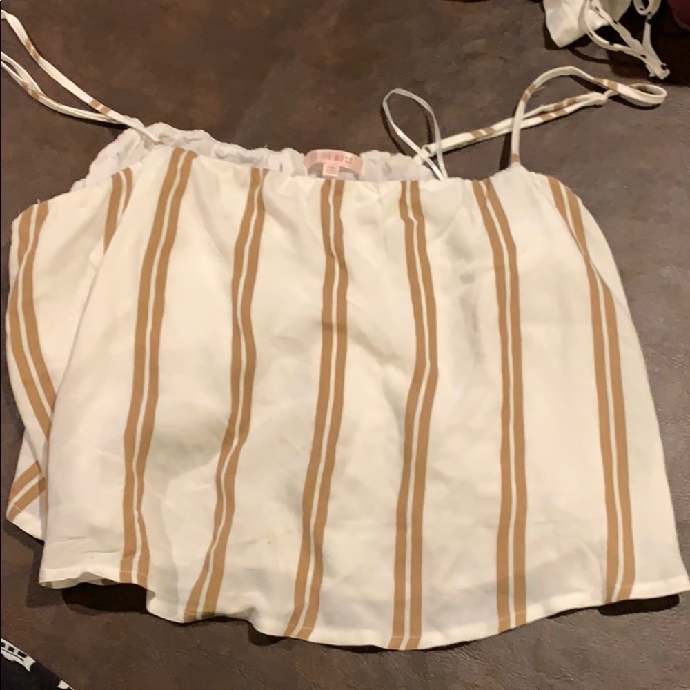 Gold and white lottie moss shirt